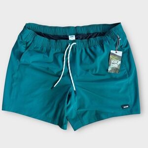 Deluth Trading AKHG Lost Lake Mens 2XL Green Swim Trunks Shorts Lined Drawstring